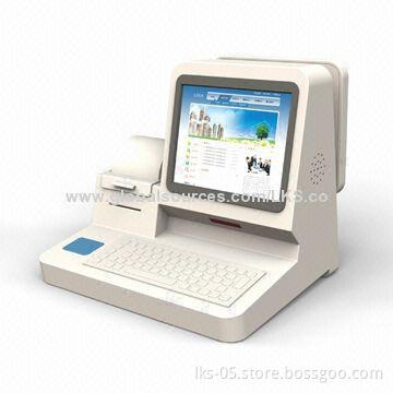 Small table kiosk with double two-sides 17-inch LCD monitor